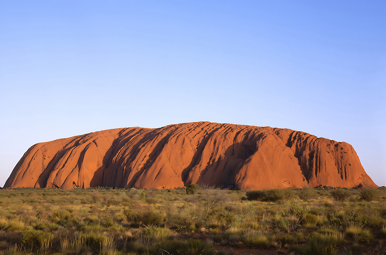 australia landscape uluru sunrise rock