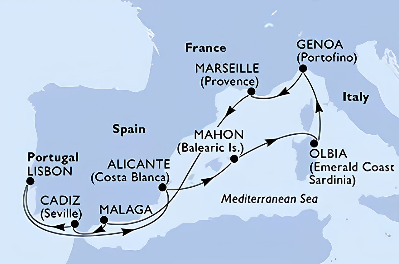 itinerario msc opera crociera mediterraneo