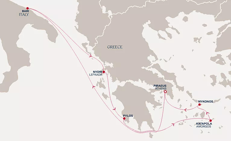 crociera luxury travel itinerario explora journeys bari cicladi grecia