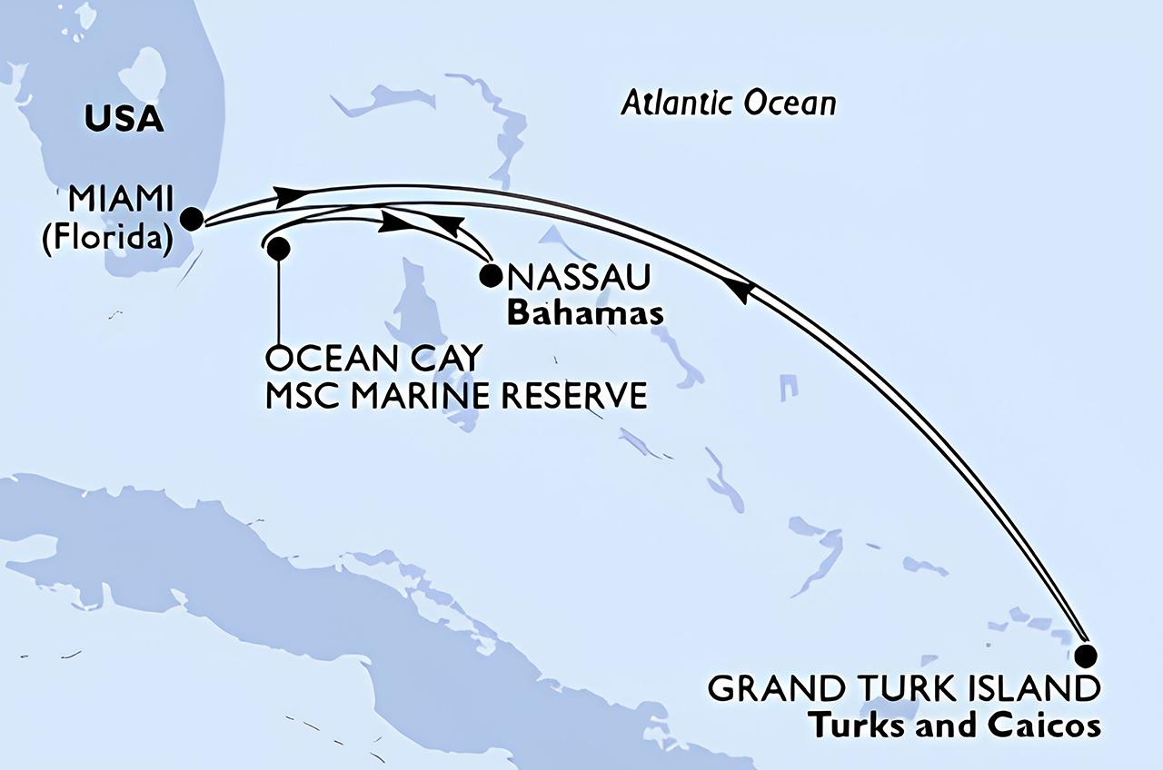 itinerario caraibi crociera msc meraviglia nave