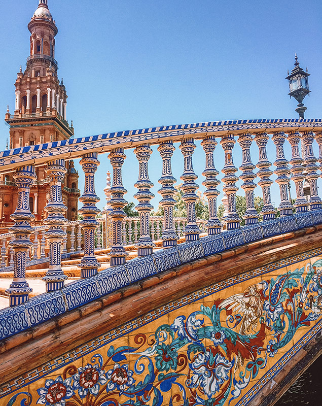 spagna siviglia ponte balaustre ceramiche plaza de spagna