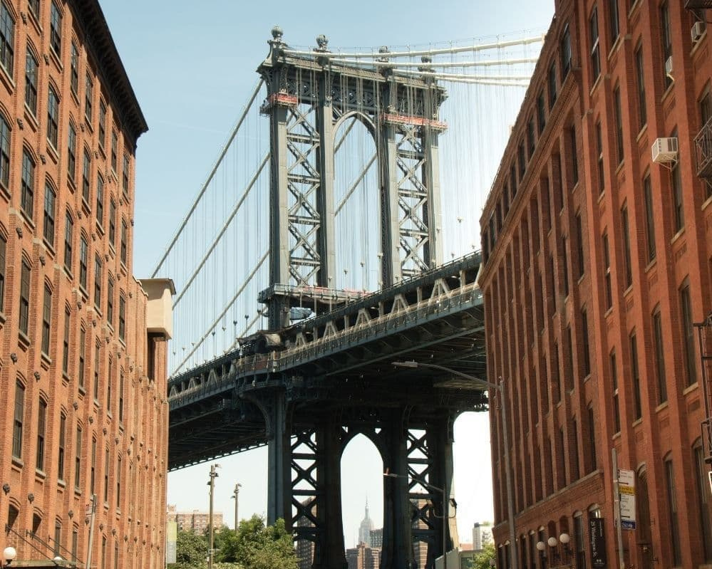 ponte manhattan manhattan bridge quartiere dumbo brooklyn new york
